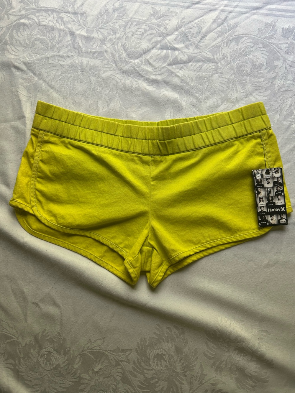 Hurley Women's Neon Yellow Athletic Shorts